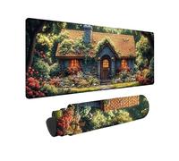 Green Mouse Mat Rural Mouse Pad 36X12inch, Washable Mousepad, Gaming Mousepad Office Accessories with Anti-Slip Rubber Base Double Stitched Edges for Laptop Office, Decor, Gifts for Men -TL83Z5