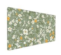Green Mouse Mat xxl Gaming Mouse Pad 800x300 mm non Slip Desk Mat, Flower Extended Large Mousepad Waterproof & Durable & Stitched Edges Keyboard Mat for Home, Office, Gaming Room (32x12 Inch) 2S-493