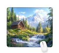 Green Mouse Pad 420x350x3mm Landscape Small Mouse Mat with Rubber Base Slogan Non-Slip Splash Resistant Surface Portable Desk Mat for Office, Work Home Gaming Desktop Decor, Woman/Men Gifts J-419