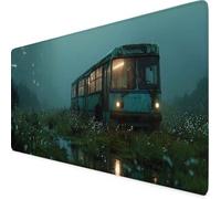 Green Mouse Pad 60 x 30cm, Large Mouse Mat Car Desk Mat with Anti-Slip Rubber Base, Waterproof Surface Stitched Edges Keyboard Mat Home Office PC Gaming Desk Accessories for Men, Gifts for Women f453