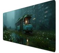 Green Mouse Pad 90 x 40cm, Large Mouse Mat Car Desk Mat with Anti-Slip Rubber Base, Waterproof Surface Stitched Edges Keyboard Mat Home Office PC Gaming Desk Accessories for Men, Gifts for Women f2231