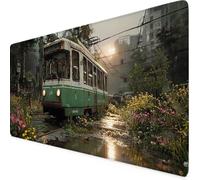 Green Mouse Pad 90 x 40cm, Large Mouse Mat Car Desk Mat with Anti-Slip Rubber Base, Waterproof Surface Stitched Edges Keyboard Mat Home Office PC Gaming Desk Accessories for Men, Gifts for Women f1727