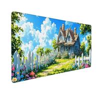 Green Mouse Pad House Large Mouse Mat 120 x 60cm Desk Mat Large Non-Slip Rubber Base-Smooth Cloth Surface, Durable Stitched Edges Desk Pad for Gaming, Computer, Office Accessories (Green) 52715q