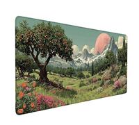 Green Mouse Pad Large 90x40cm, Jungle Gaming Mouse Pad Waterproof Desk Mat with 3MM Stitched Edges, Non-Slip Rubber Base Mousepad Computer Accessories for Gaming, PC, Office, Home, Gifts -bby2509L4