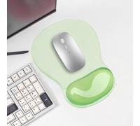 Green Mouse Pad with Wrist Rest, Ergonomic Gel Mousepad Support, Cooling Pain Relief Mousepad with Non-Slip PU Base for Computer/Office/Home