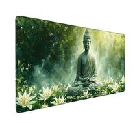 Green Mouse Pad Zen Large Mouse Mat 70 x 30cm Desk Mat Large Non-Slip Rubber Base-Smooth Cloth Surface, Durable Stitched Edges Desk Pad for Gaming, Office, Computer Keyboard Accessories (Green) 50177t