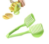 Green Multi-Purpose Kitchen Tool - Fruit & Vegetable Slicer for Tomatoes, Potatoes, Lemons with Heat-Resistant Handle to Grab Hot Eggs, Buns, Dumplings - Food Safe Plastic