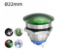 Green Mushroom Head Push Button Switch for Industrial Equipment IP65 Waterproof Momentary NO ON/OFF Switch with Brass Silver Plated Contacts 22mm Panel Mount for Machines and Control Panels