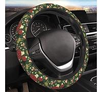 Green Mushrooms Steering Wheel Cover for Women Men Girls, Universal 15 Inch Anti Slip Steering Wheel Protector Car Accessories Interior for Auto Truck SUV