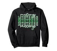 Green Mustang Pride School Spirit Game Day Mustangs Pullover Hoodie