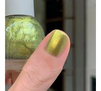 Green Nail Polish - Chrome Nail Varnish Quick Dry - Long Lasting Glitter Metallic Nail Polish - Shimmer Water Based Summer Gold Olive Varnish - Chip Resistant Non-Toxic for Women DIY Nail Art