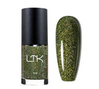 Green Nail Polish - Olive Green Nail Varnish Quick Dry - Christmas Dark Green Nail Varnish Long Lasting - High Shimmer Glitter Nail Polish Green for Manicure No Need Cure