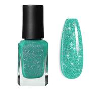 Green Nail Varnish - Glitter Nail Varnish - Long Lasting & Quick Dry Nail Polish - Chip Resistant Dark Green Nail Polish Rapid Air Dry - Shiny Nail Art No UV Needed
