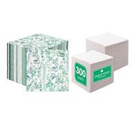 Green Napkins 100pk & White Napkins 300pk Dual Pack Disposable Eco Bundle