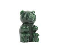 Green Natural Jade Bear Hand Carved Small Art Animal Pocket Animal Figurine for Home Office Decoration