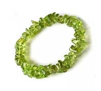 Green Natural Olivine Peridot Gemstone Crystal Bead Stretch Bracelet 6mm
