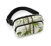 Green Nature Plant Fanny Packs with Zipper, Personalized Waist Bags with Multiple Pockets, Adjustable Sling Bag for Travel, Waterproof Belt Bag, Crossbody Bags