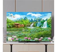 Green Nature Print TV Cover Indoor TV Dust Cover for 32-80Inches Elastic Screen Protector for Television/PC Display All-Inclusive Anti-Dust Decorative Cover-grassland||37-39inch