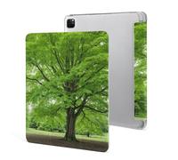 Green Nature Tree Case for iPad Pro 12.9 Inch 2022/2021/2020(6th/5th/4th Gen) Trifold Stand with Pencil Holder, Soft Silicone Shockproof Protective Cover, Slim Lightweight