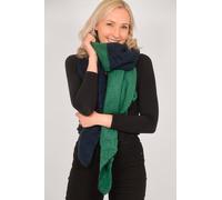 Green Navy Blue Two Tone Colourblock Heavyweight Scarf Sarta Green One Size