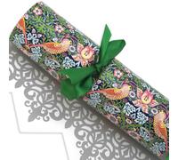 Green & Navy Strawberry Thief | William Morris | 12 Large Crackers & Ribbon