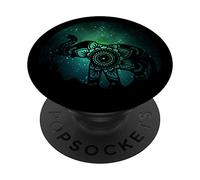 Green Nebula Stars Galaxy Floral Lace - Elephant Mandala PopSockets Swappable PopGrip