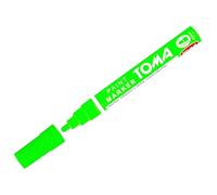 Green Neon Oil-Based Paint Marker Pen Permanent - 2.5mm Round Tip, Fast-Drying Waterproof Ink - Universal for Metal, Tyres, Plastic, Wood, Glass, Outdoor Marking, Workshop, Art, Crafts, DIY