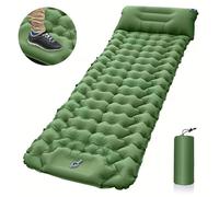 (GREEN) New Camping Inflatable Mattress With Pillows, Travel Folding Bed, Ultralight Air Cushion For Outdoor Hiking Trekking