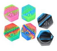 Green Nexus 5 Packs 25ML Non-Stick Food Grade Hexagon Silicone Containers with Carving Tool (5)