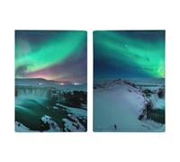 Green Northern Aurora Travel Passport Wallet Credit Card Holder Cover Case Protector