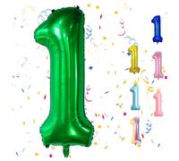 Green Number 1 Balloons, 40in Dark Green 1st Birthday Foil Balloon, Large Helium-Filled, Decorations for 1st Birthdays & Anniversaries