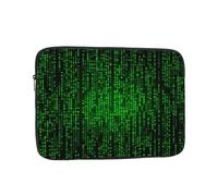 Green Number Binary Laptop Case 10 inch, Water Resistant Laptop Sleeve Shockproof Protective Traveling Computer Bag Portable Business Briefcase for Men Women