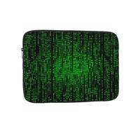 Green Number Binary Laptop Sleeve for Women Men, 17 Inch Waterproof Laptop Bag Lightweight Notebook Computer Cover Bag