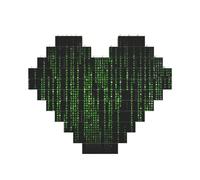 Green Number Binary Print Building Brick Block Puzzle Heart Shaped,Christmas Valentines Birthday Anniversary Presents