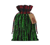 Green Number Binary Print Gift Decor Bags Drawstring Pouches Eco-Friendly Anniversaries Present Packaging