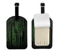 Green Number Binary Print Travel Luggage Tags Elegant Luggage Tag 4.3 x 2.76 Inch for Suitcases Accessory