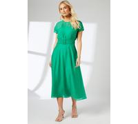 Green Occasion Belted Organza Midi Dress Principles Green 10