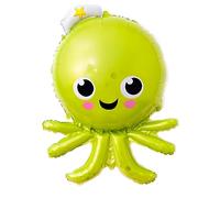 Green Octopus Foil Balloon, Approx. 84.5 x 59 cm - Great Decoration for Children's Birthdays, Sea Theme Parties, Summer Parties, Photo Props, Gifts, Surprises, Durable, Reusable