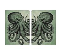 Green Octopus Printed Passport Cover Case Passport Holder For Travel Passport Cards Protector Travel Covers Wallet Case RFID Blocking Leather Card Case for Women Men, Green Octopus, 20.3x13.8cm,