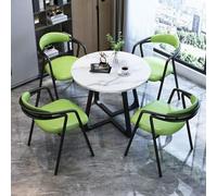 Green Office Recept Table Set with Chairs Modern Negotiat Conference Table and Chair Combo for Clubs and Meeting Rooms