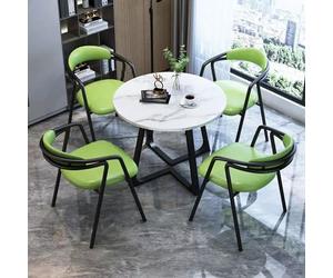 Green Office Recept Table Set with Chairs Modern Negotiat Conference Table and Chair Combo for Clubs and Meeting Rooms