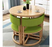 Green Office Reception Round Table with 4 Chairs Set 31.5inch Conference Table for Small Meetings & Lounge Modern Negotiation Table for Collaborative Spaces