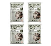 Green Olive Firewood Kiln Dried Hardwood Fire Logs - Versatile & Convenient - Perfect for Wood Burners, Stoves, Fireplaces & Pizza Oven - 4 Plastic Bags | 66L