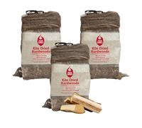 Green Olive Firewood - Kiln Dried Hardwood Logs - Kindling Wood - Logs for Fire Pit - Pizza Oven Wood - Heat Logs - Fire wood with less than 20% moisture - 20L Bag, 3 pack
