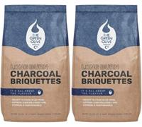 Green Olive Firewood - Long Burn BBQ Charcoal Briquettes - Use for Charcoal Barbecues and Smokers - Natural and sustainable - Quick Lighting and Long Burn Time - 2 bags(8kg)