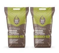 Green Olive Firewood - Premium Gourmet Lumpwood bbq Charcoal 10kg (2 Pack) - Restaurant Grade Charcoal Barbecue - ideal for Charcoal Barbecues, fire-pits and outdoor grilling - bbq coal