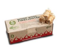 Green Olive Firewood - Wood Wool Firelighters - Pack of 24 Natural Firelighters for Wood Burners, Pizza Oven, Campfires Log Burners - BBQS Fireplace Stove Lighters