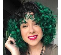 Green Ombre Crochet Hair Ocean Wave 9 Inch Curly Crochet Hair 7 Packs Deep Wave Short Wavy Crochet Braids St Patricks Day Hair Extensions for Women