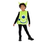 Green One Eyed Alien Tabard Fancy Dress Costume Unisex Toddler Age 3-4