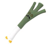 Green Onion Dog Teether - Soft Rubber Veggie Chew, Reusable Puppy Trainer, Tough Bite Resistant Toy | Engaging Boredom Breaker Play Session For Young Dogs Home Crate Travel Exercise